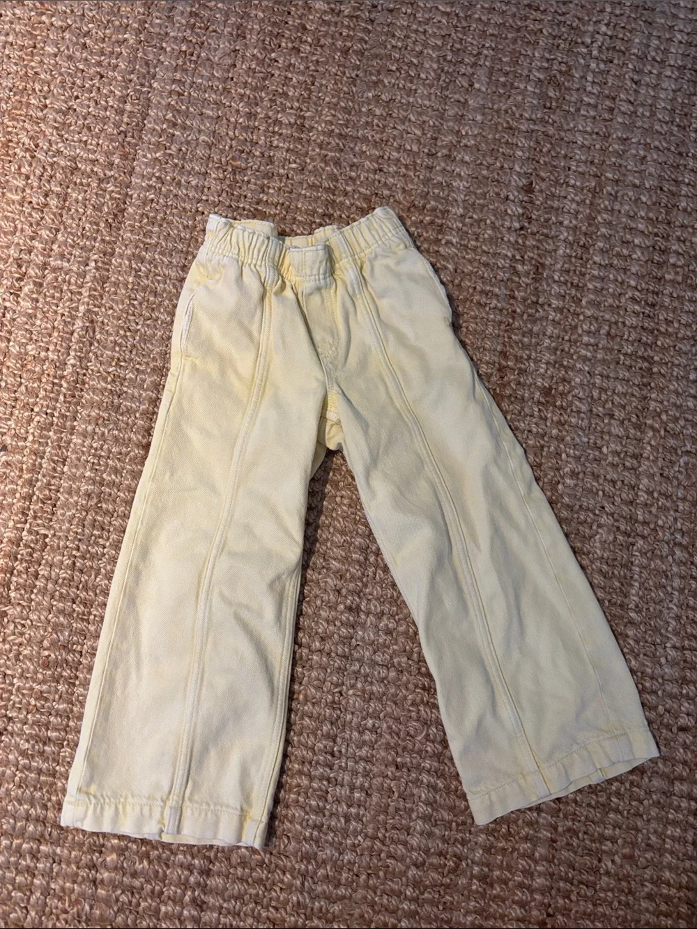 GAP Light Yellow Elastic Waist Casual Kids Pants